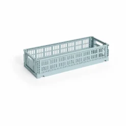 Sale HAY Colour Crate Mini Oblong 13x34 5 cm Dusty blue
