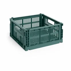 Discount HAY Colour Crate M Square 29 5x29 5 cm Dark green