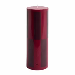 Clearance HAY Column Candle blockljus large 25 cm Wine-bordeaux large check