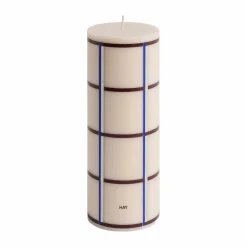HAY Column Candle blockljus medium 20 cm Off white-bordeaux-blue-silver