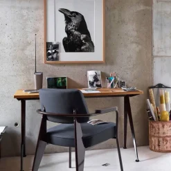 Clearance Vitra Compas Direction skrivbord Oiled oak-Deep black
