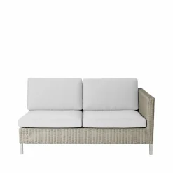 Cane-line Connect modulsoffa 2-sits taupe vänster vita dynor