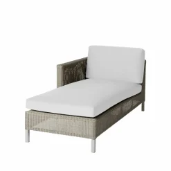 Cane-line Connect schäslong Taupe vita dynor