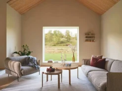 Swedese Continental soffa Wave Cobblestone-svartlackerat stål