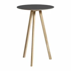 HAY CPH20 2.0 barbord Ø70 cm Black linoleum-lacquered oak