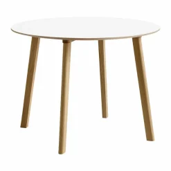 HAY CPH220 Deux 2.0 bord Ø98 cm Pearl white-lacquered oak