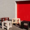 Discount HAY Crate Side Table bord 49 5x49 5x45 cm lackad furu Iron red