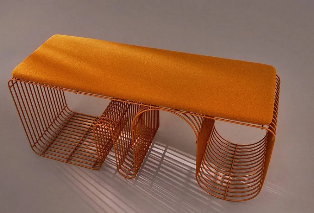 Outlet AYTM Curva sittbänk 100 cm Amber