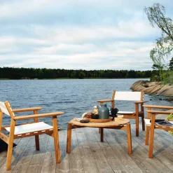Clearance Skargaarden Djurö soffbord Teak ø79 cm