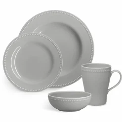 Scandi Living Dots tallrik 28 cm 4-pack Grå