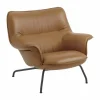 Hot Muuto Doze fåtölj låg Refine leather cognac-black