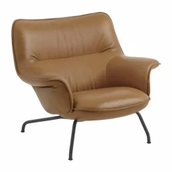 Hot Muuto Doze fåtölj låg Refine leather cognac-black