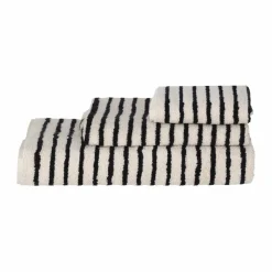 Scandi Living Drift badhandduk 70x140 cm Vit-svart