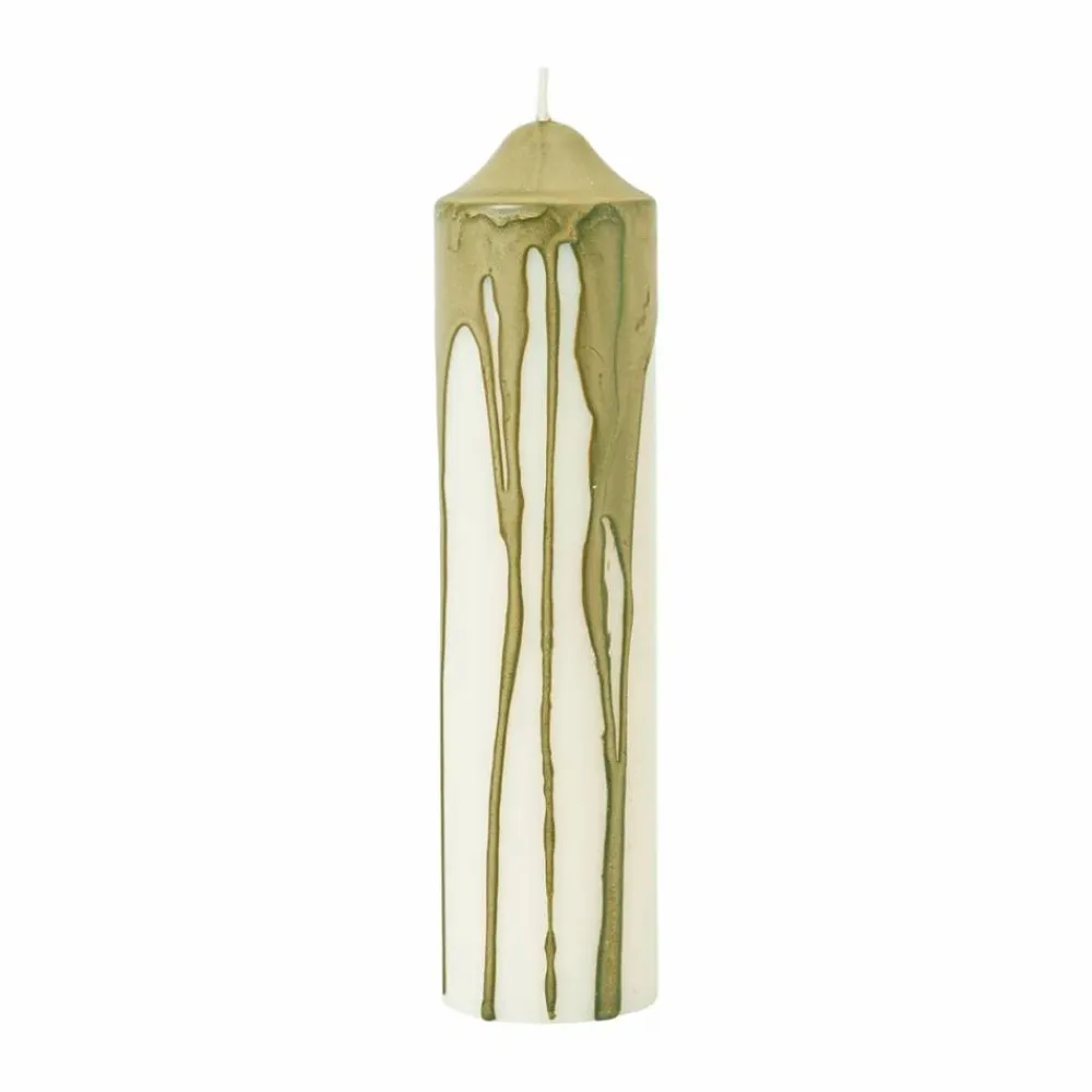 Best Ferm Living Dryp blockljus Olive Green 20 cm