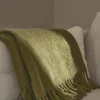 Best Scandi Living Dune mohair pläd 130x170 cm Olive