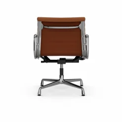 Vitra EA132 Aluminium Chair kontorsstol felt glides 97 cognac leather L50-polished