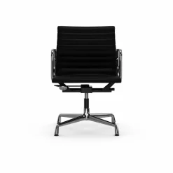 Vitra EA132 Aluminium Chair kontorsstol felt glides 66 nero black leather-polished