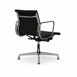 Vitra EA132 Aluminium Chair kontorsstol felt glides 66 nero leather L20-chrome