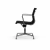 Clearance Vitra EA132 Aluminium Chair kontorsstol felt glides 66 nero leather L50-chrome