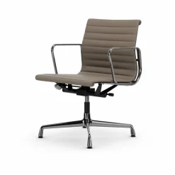 Vitra EA132 Aluminium Chair kontorsstol felt glides 71 sand leather L20-polished
