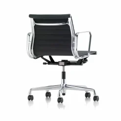 Vitra EA 117 kontorsstol läder L20 66 nero-polerad aluminium