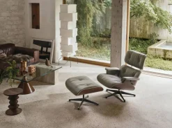 Outlet Vitra Eames Lounge Chair & Ottoman new dimensions 68 Chocolate-32 walnut dark-pol. steel