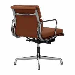 Vitra EA 231 Soft Pad Chair kontorsstol felt glides 97 cognac leather L20-chrome