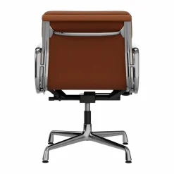 Vitra EA 231 Soft Pad Chair kontorsstol felt glides 97 cognac leather L20-polished
