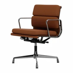 Vitra EA 231 Soft Pad Chair kontorsstol felt glides 97 cognac leather L50-polished