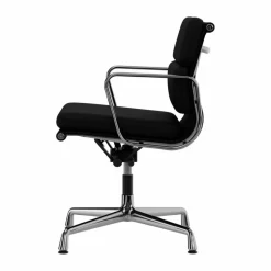 Best Vitra EA 231 Soft Pad Chair kontorsstol felt glides 66 nero leather L50-chrome