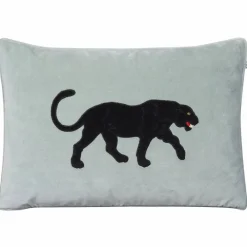 Sale Chhatwal & Jonsson Embroidered Black Panther kuddfodral 40x60 cm Aqua