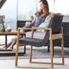 Cane-line Endless loungefåtölj Dark grey teakstativ