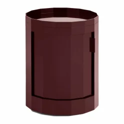 HAY Facet Cabinet low sidobord med fötter-hjul 49 cm Burgundy