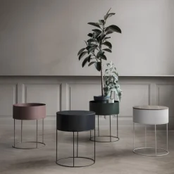 Sale Ferm Living plant box rund ljusgrå
