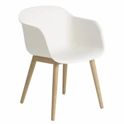 Discount Muuto Fiber Armchair med träben Natural white-Oak
