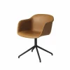 Muuto Fiber armchair swivel base with return kontorsstol Cognac leather-anthracite black