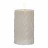 Outlet Star Trading Flamme blockljus Ø7 5x15 cm Beige