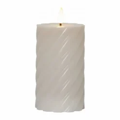 Outlet Star Trading Flamme blockljus Ø7 5x15 cm Beige