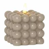 Star Trading Flamme Dot blockljus Ø7 5x9 5 cm Beige