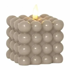 Star Trading Flamme Dot blockljus Ø7 5x9 5 cm Beige