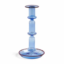HAY Flare tall ljusstake Light blue-red