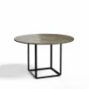 Outlet New Works Florence matbord runt gris du marais marble ø120 cm svart stativ