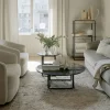 Discount New Works Florence soffbord gris du marais marble ø90 cm svart stativ