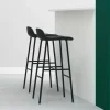 Normann Copenhagen Form barstol hög red rödlackerad stålben