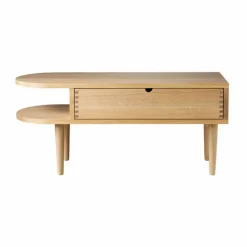 FDB Møbler F24 Radius bänk Oak nature lacquered 35x90 cm