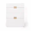 Asplund Frame high byrå white läder natural