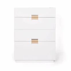 Asplund Frame high byrå white läder natural