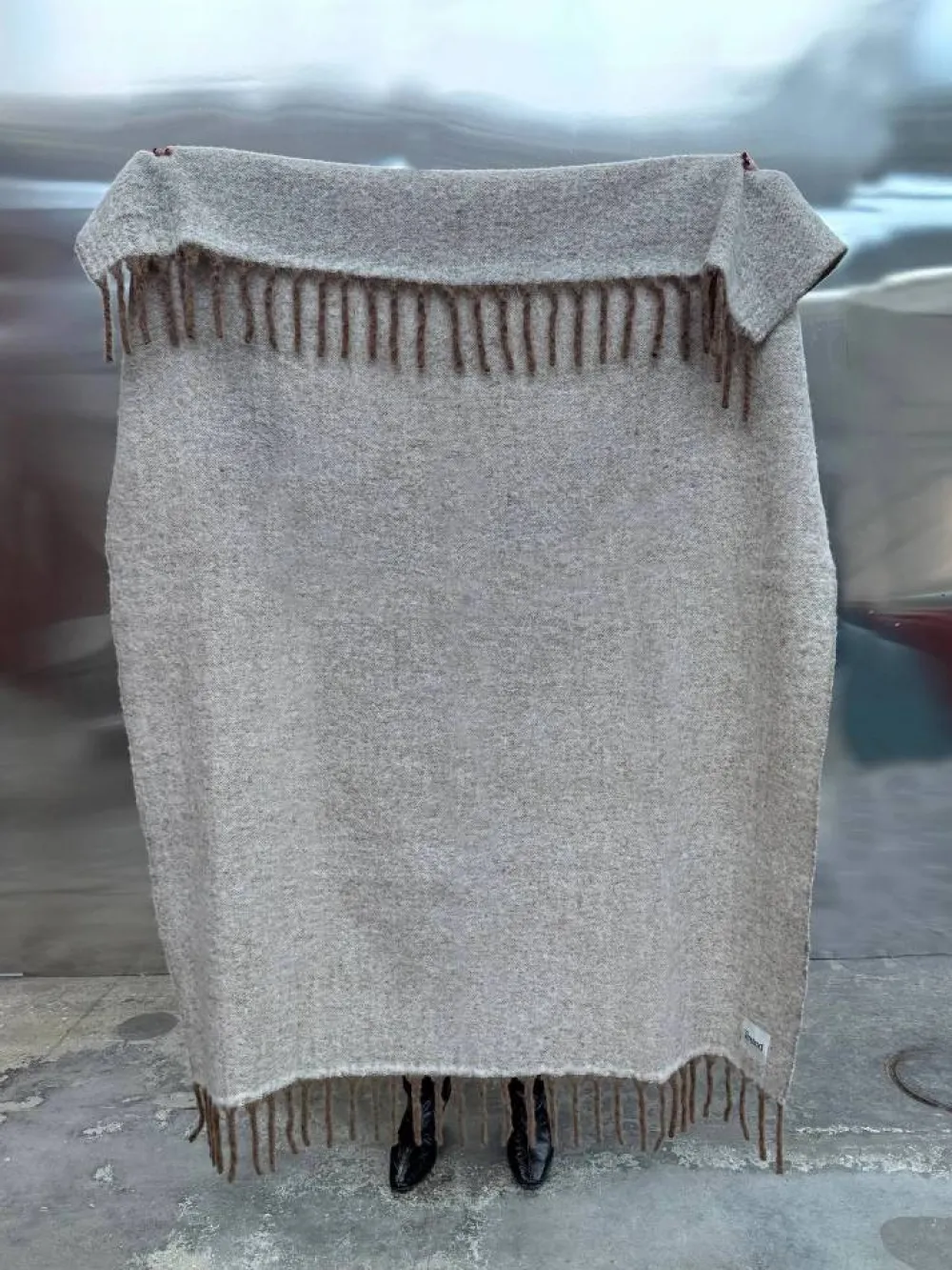 Outlet Tinted Fridh mohairpläd Brown-off white 130x170 cm