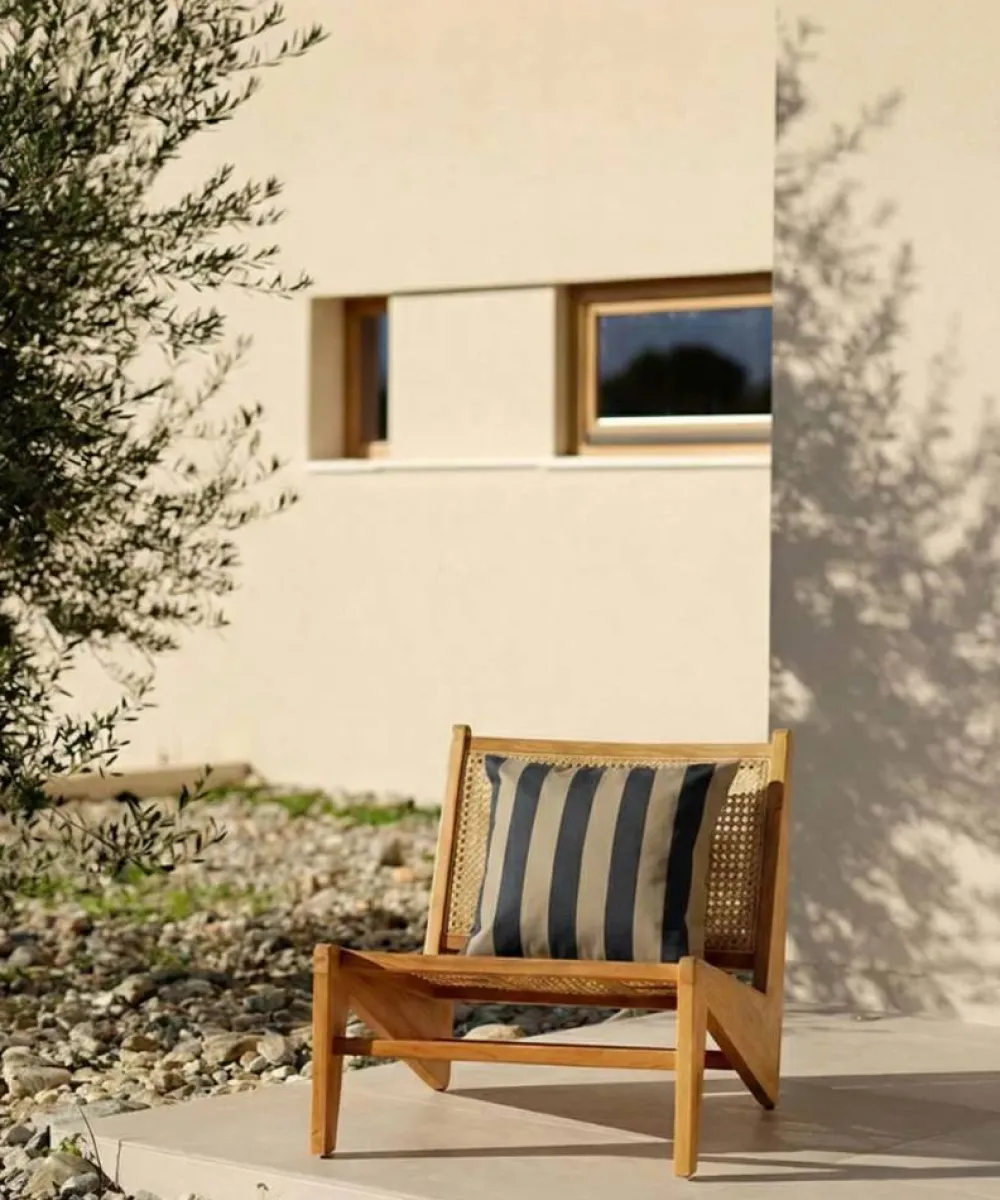 Garden Glory randig kudde Svart-beige 50x50 cm