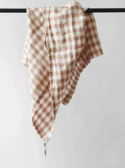 Tell Me More Gingham rutig kökshandduk 70x50 cm Biscuit
